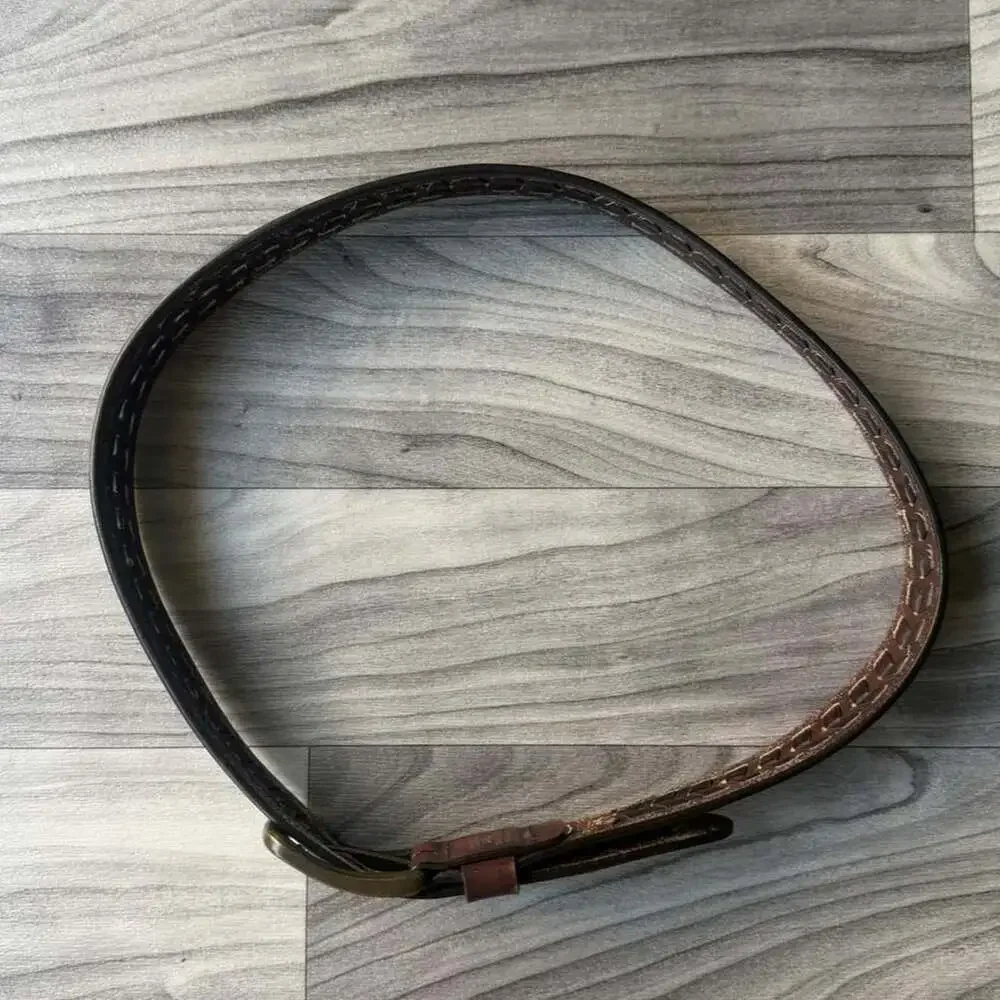 Columbia Brown Leather Woven Belt